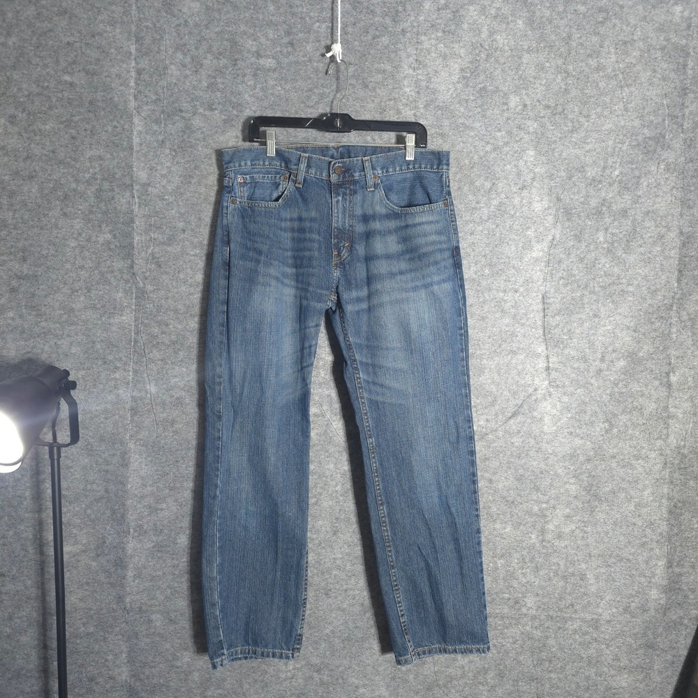 Levis 559 Jeans Mens 34x30 Blue Relaxed Straight Leg Denim Medium Wash Cotton